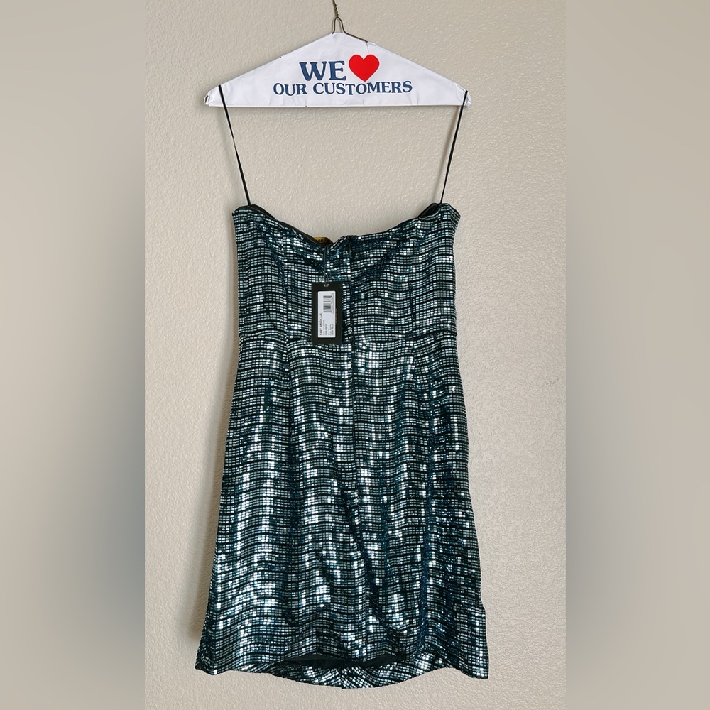 Ramy Brook Twist Front Strapless Daya Mirrored Mini Dress - Picture 9 of 12